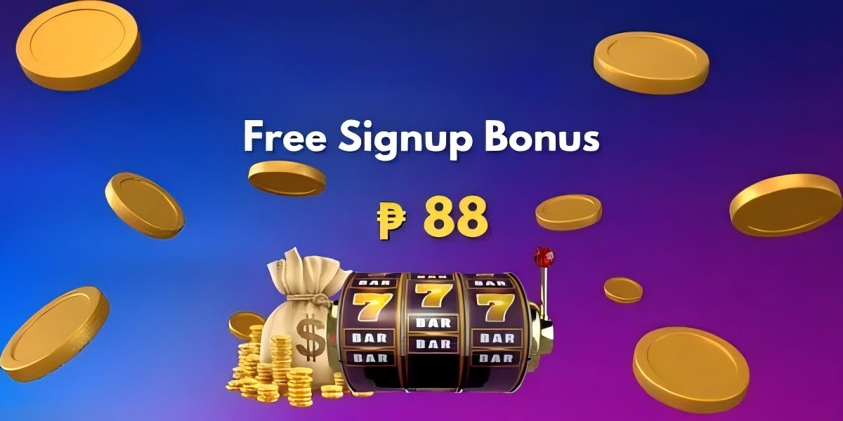 Băng rôn khuyến mãi đăng ký miễn phí x881 với bao tiền, đồng xu vàng và máy slot 777 trên nền chuyển màu xanh tím